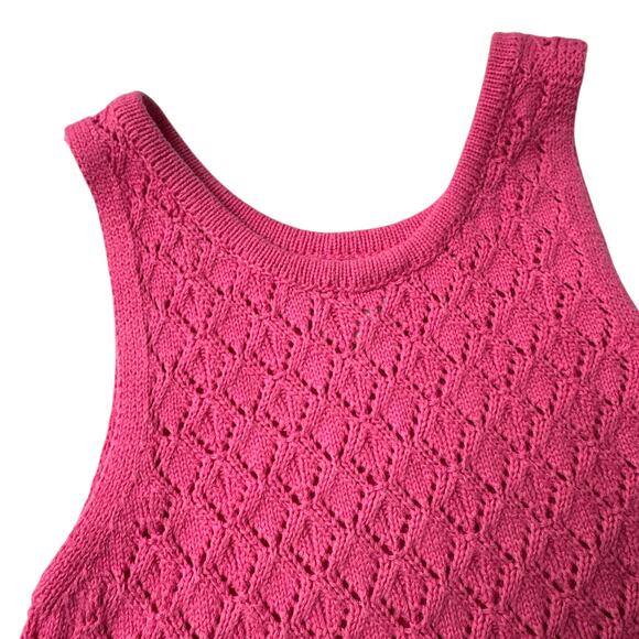Zara Open Weave Knit Scalloped Top and Shorts Set Size 3-4 years Fuchsia Pink - Picture 4 of 14